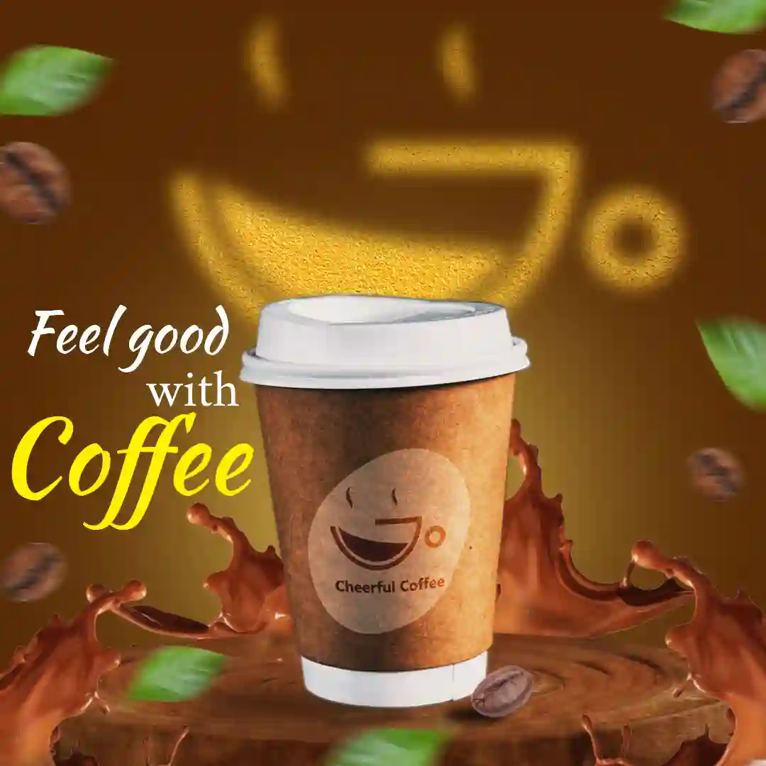 Cheerful Coffee Logo Wood